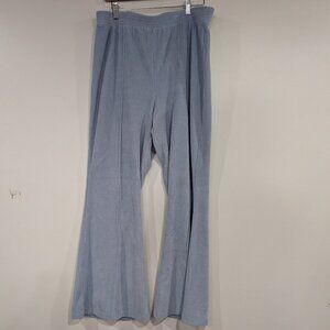 aerie Ribbed Bell Bottom Elastic Waist Jogger Lounge Pants Baby Blue